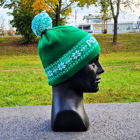 Czapka zimowa POLONEZ WARSZAWA z pomponem