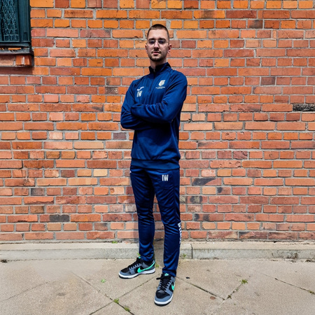 Bluza treningowa Top Technique Academy granatowa - ciepła bluza Joma Faraon z herbem klubu i inicjałami zawodnika