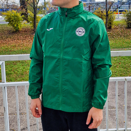 Ortalion MKS OTWOCK zielony – przeciwdeszczowy z kapturem, herbem żakardowym, kieszeniami, personalizowany