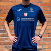 Koszulka meczowa Top Technique Academy granatowa – z przodu herb klubu i miasta oraz logo sponsora, a na plecach duży numer