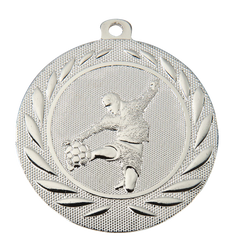 Medal BI DI5000.C srebrny z wizerunkiem piłkarza oddającego strzał z woleja