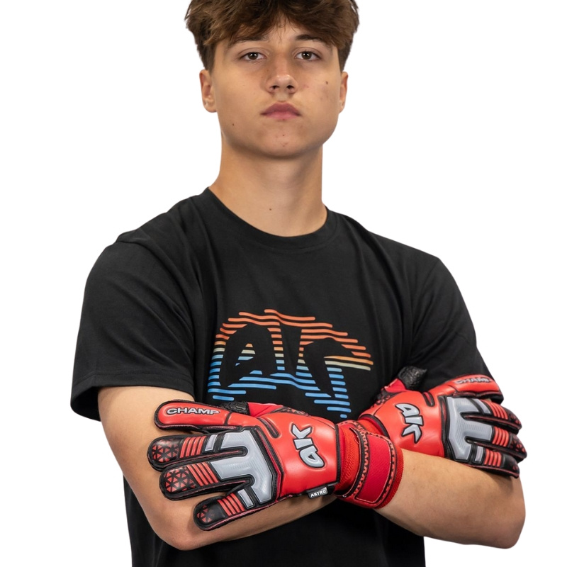 Rękawice bramkarskie 4KEEPERS Champ Astro VII HB junior czerwone - pianka
