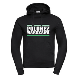 Bluza z kapturem POLONEZ WARSZAWA czarna – bawełniana z nadrukiem DTF