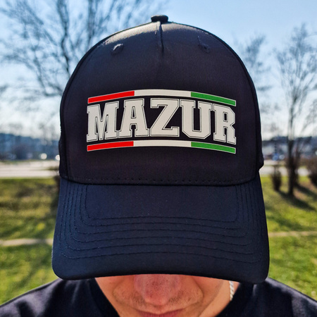 Czapka bejsbolówka 3974 MAZUR KARCZEW czarna – nadruk DTF, barwy klubowe