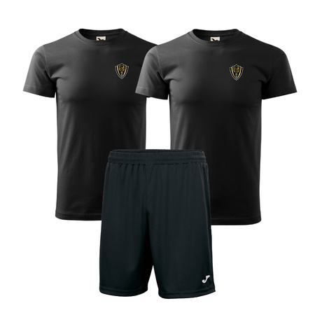 Zestaw treningowy MAKOWSKA AKADEMIA SPORTU – 2 koszulki bawełniane z herbem DTF + spodenki, personalizowany