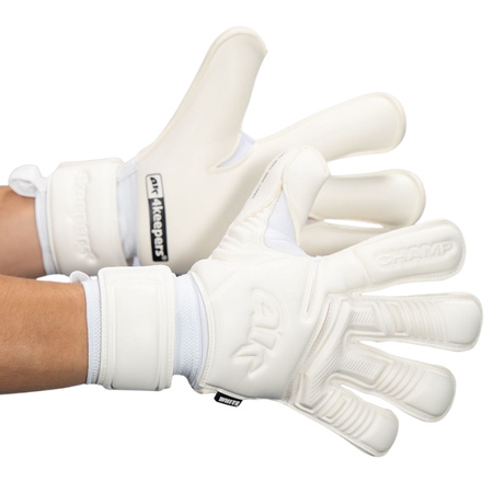 Rękawice 4Keepers Champ Gold White VII RF2G junior z płynem do czyszczenia rękawic gratis - czysta biel, profesjonalny chwyt