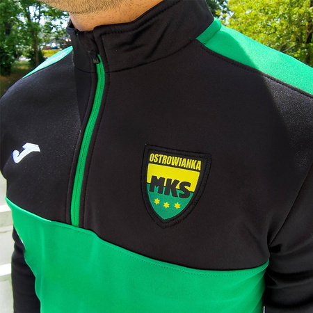 Bluza treningowa Joma MKS OSTROWIANKA - z półzamkiem, czarno-zielona, z herbem i nazwą klubu