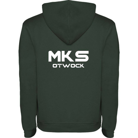 Bluza z kapturem MKS OTWOCK zielona – bawełniana kangurka z herbem DTF i nazwą na plecach, personalizowana