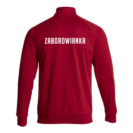 Bluza treningowa ZABOROWIANKA czerwona – z suwakiem, herbem na piersi i nazwą klubu na plecach dla kibiców Zaborowa