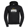 Bluza z kapturem MAKOWSKA AKADEMIA SPORTU czarna – bawełniana kangurka z nadrukiem DTF grafiki klubu, personalizowana