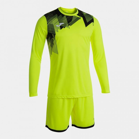 Zestaw bramkarski Joma Zamora VI 102248.061 SET - trzyczęściowy komplet w kolorze jasnym żółtym, koszulka z długim rękawem i graficznym wzorem, elastyczne szorty, profesjonalne getry