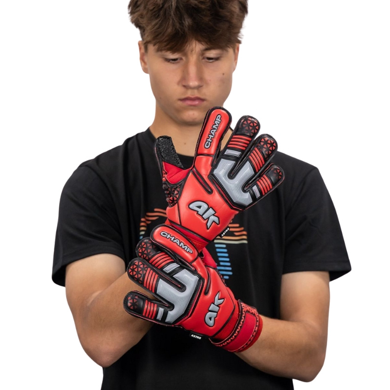 Rękawice bramkarskie 4KEEPERS Champ Astro VII HB junior czerwone - krój palców