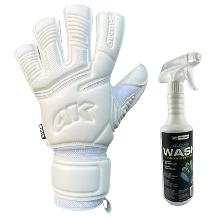 Rękawice 4Keepers Champ Gold White VII RF2G junior z płynem do czyszczenia rękawic gratis - czysta biel, profesjonalny chwyt