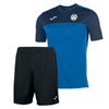 Komplet meczowy Joma KS TERESIN niebieski - niebieska koszulka z herbem, napisem i numerem oraz czarne spodenki