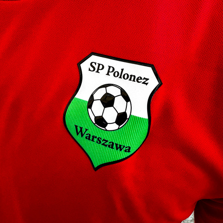 Koszulka treningowa POLONEZ WARSZAWA czerwona - lekka i swobodna z herbem 3D