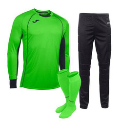 Zestaw bramkarski Joma Protec limonkowy - trójczęściowy komplet z długim rękawem, spodnie z ochraniaczami, profesjonalne getry, zwiększona ochrona, wysoka widoczność