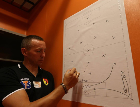 Tablica taktyczna do Piłki Nożnej folia - 25 boisk YAKIMA 100219 – wielokrotnego użytku, suchościeralna folia taktyczna