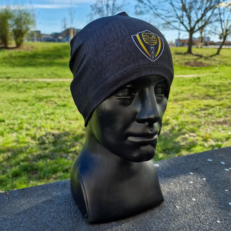 Czapka treningowa MAKOWSKA AKADEMIA SPORTU – elastyczna czapka z nadrukiem sublimacyjnym, uniwersalny rozmiar dla kibiców