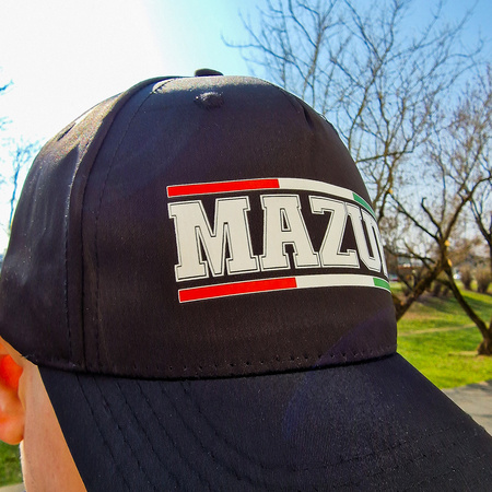 Czapka bejsbolówka 3974 MAZUR KARCZEW czarna – nadruk DTF, barwy klubowe