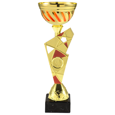 Zestaw pucharów BI BIE.SERIE15 H34 H28 H23 – złote trofea na czarnej kamiennej podstawie