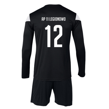Zestaw bramkarski AP11 LEGIONOWO czarny z getrami, herb DTF, numer na plecach, personalizowany