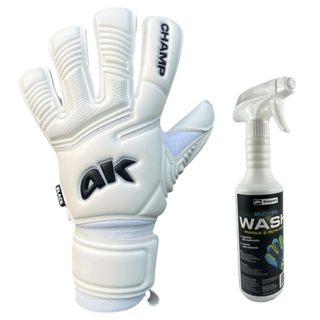 Rękawice 4Keepers Champ Black VII RF2G junior z płynem do czyszczenia - rękawice juniorskie na naturalne boiska