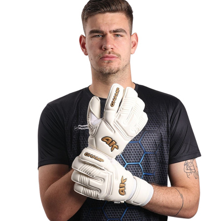 Rękawice 4Keepers Champ Gold VII RF2G junior z płynem do czyszczenia rękawic gratis - białe rękawice bramkarskie w rozmiarach juniorskich