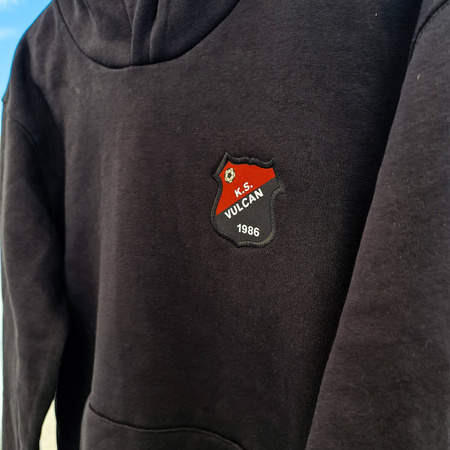 Bluza z kapturem VULCAN – bawełna, herb żakardowy, napis na plecach, personalizowana dla kibiców i zawodników
