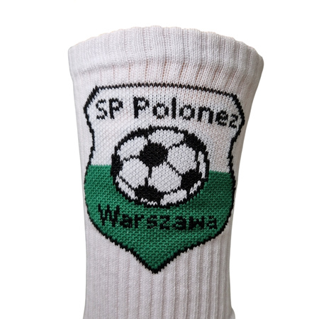Skarpety POLONEZ WARSZAWA bawełniane z tkanymi napisami i herbem