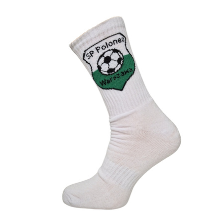 Skarpety POLONEZ WARSZAWA bawełniane z tkanymi napisami i herbem