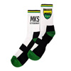 Skarpety MKS Ostrowianka bawełniane z tkanymi napisami i herbem – odzież dla kibiców z Ostrowi Mazowieckiej