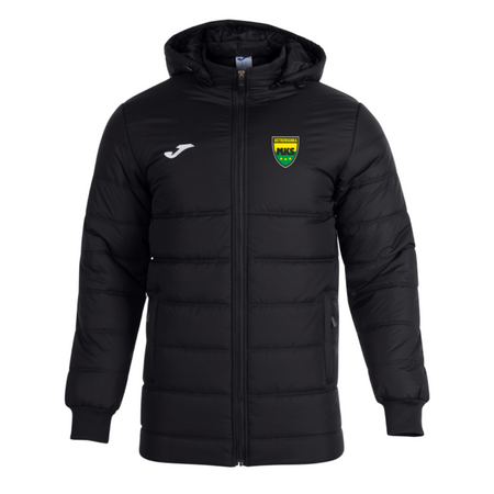 Kurtka zimowa Joma MKS OSTROWIANKA - puchowa, z kapturem i herbem klubu, czarna