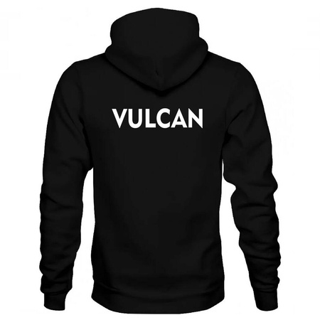 Bluza z kapturem VULCAN – bawełna, herb żakardowy, napis na plecach, personalizowana dla kibiców i zawodników