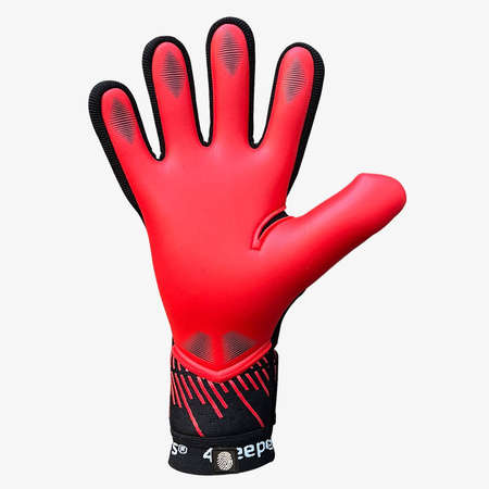Rękawice 4KEEPERS NEO VIPER NC Junior z płynem do czyszczenia - technologia SUPER SOFT GRIP i nowoczesna czerwono-czarna kolorystyka