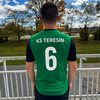 Komplet meczowy Joma KS TERESIN zielony - zielona koszulka z herbem, napisem i numerem oraz czarne spodenki