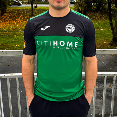 Komplet meczowy MKS OTWOCK zielony – koszulka z numerem, spodenki, getry, logo DTF, personalizowany