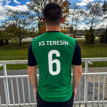 Koszulka meczowa Joma KS TERESIN zielona - herb, nazwa klubu i numer