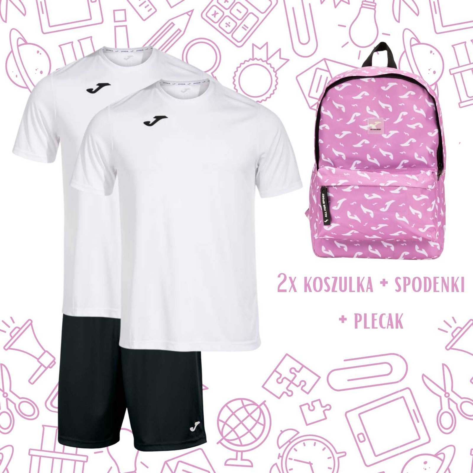 Zestaw gimnastyczny z plecakiem i dodatkową koszulką