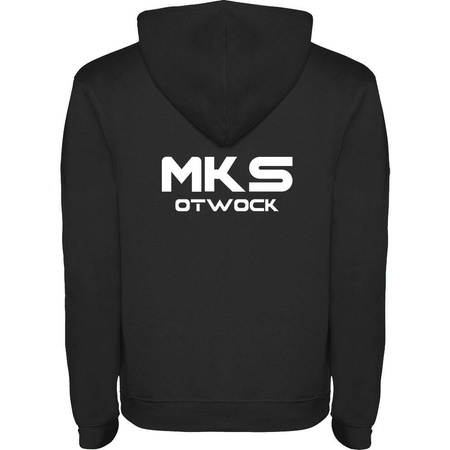 Bluza z kapturem MKS OTWOCK czarna – bawełniana kangurka z herbem DTF i nazwą na plecach, personalizowana