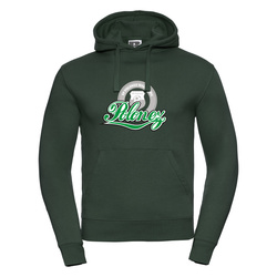 Bluza z kapturem POLONEZ WARSZAWA zielona – bawełniana z nadrukiem DTF