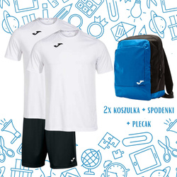 Zestaw szkolny JOMA – ubranie na WF z 2x koszulka combi, spodenki nobel i niebieski plecak Team