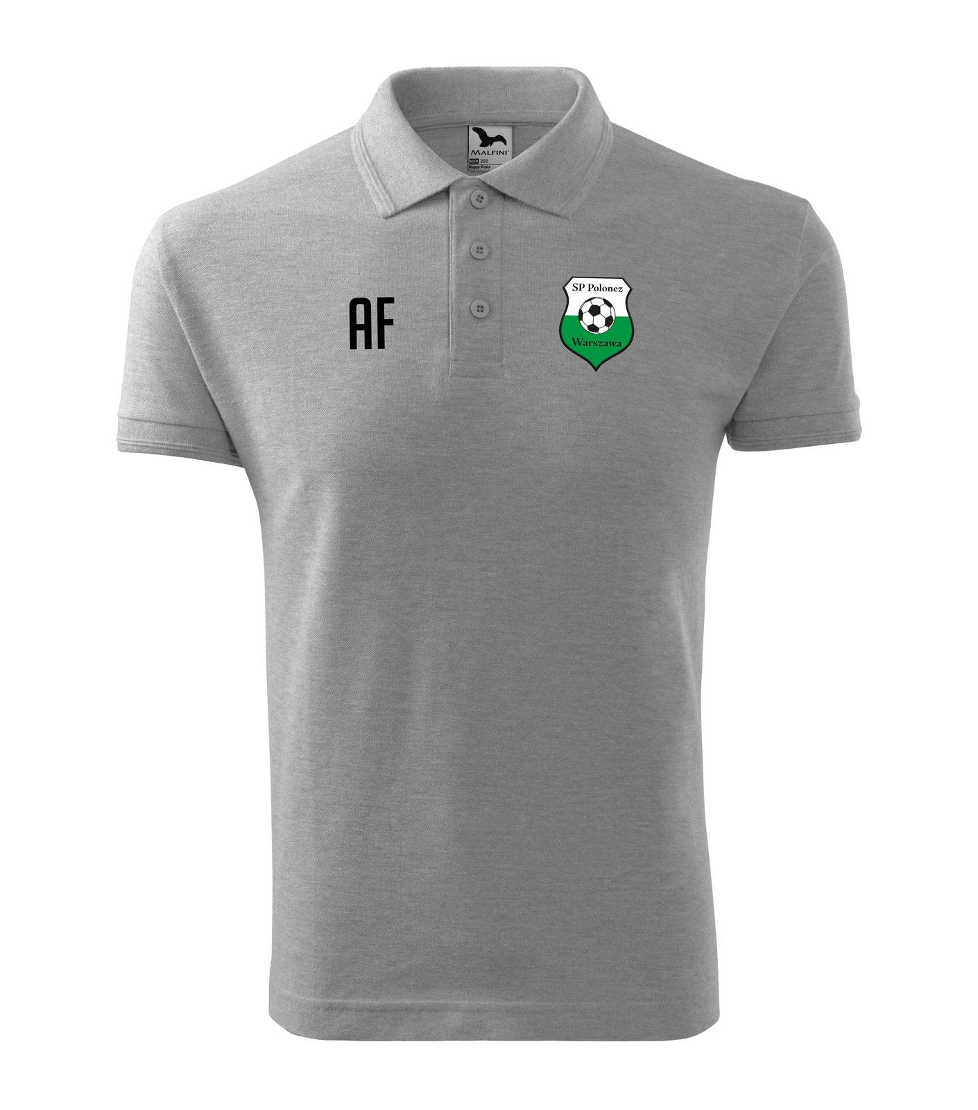 Koszulka polo POLONEZ WARSZAWA szara – herb