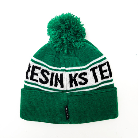 Czapka zimowa KS Teresin z pomponem – bawełniana z wywinięciem i haftowanym herbem