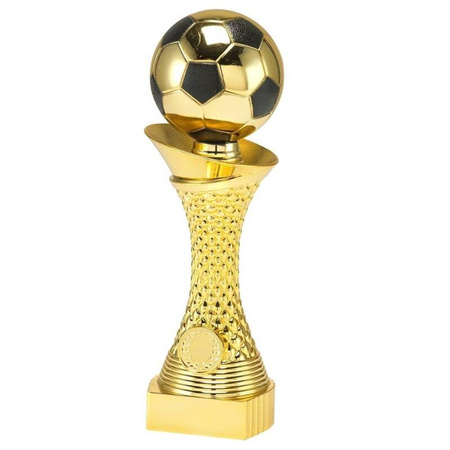 Statuetka piłkarska - ST.039 H24 – złota piłka na eleganckiej kolumnie