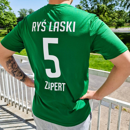 Koszulka meczowa RYŚ LASKI z nazwiskiem – herb żakardowy, numer, barwy klubowe