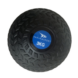 Piłka lekarska Slam Ball PRO 3 kg – czarna gumowa piłka do dynamicznych treningów crossfit i sportów walki