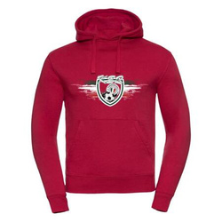 Bluza z kapturem ZABOROWIANKA czerwona – bawełniana kangurka z nadrukiem grafiki dla kibiców i zawodników Zaborowa