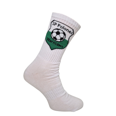 Skarpety POLONEZ WARSZAWA bawełniane z tkanymi napisami i herbem