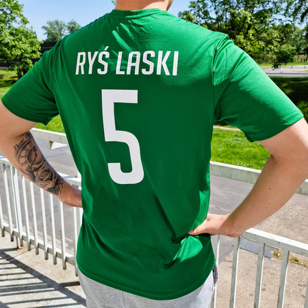 Koszulka meczowa RYŚ LASKI – herb żakardowy, numer na plecach, barwy klubowe, personalizowana