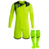 Zestaw bramkarski Joma Zamora VI 102248.061 SET - trzyczęściowy komplet w kolorze jasnym żółtym, koszulka z długim rękawem i graficznym wzorem, elastyczne szorty, profesjonalne getry